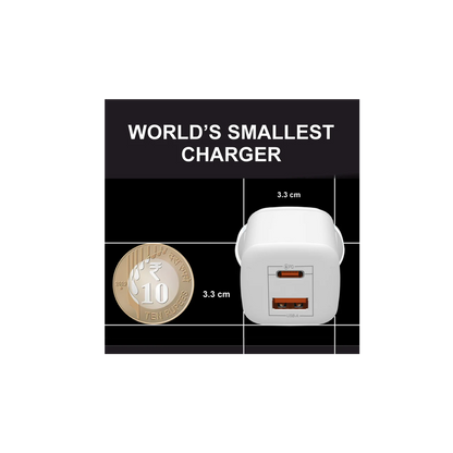 SPACEthing Nexio Pro 25W GAN Wall Charger (1 USB-C Port, 1 USB-A Port) – White