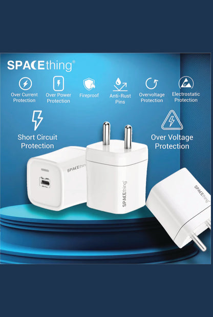SPACEthing Cube Plus 25W Type-C GaN Wall Charger With Cable USB C TO USB C