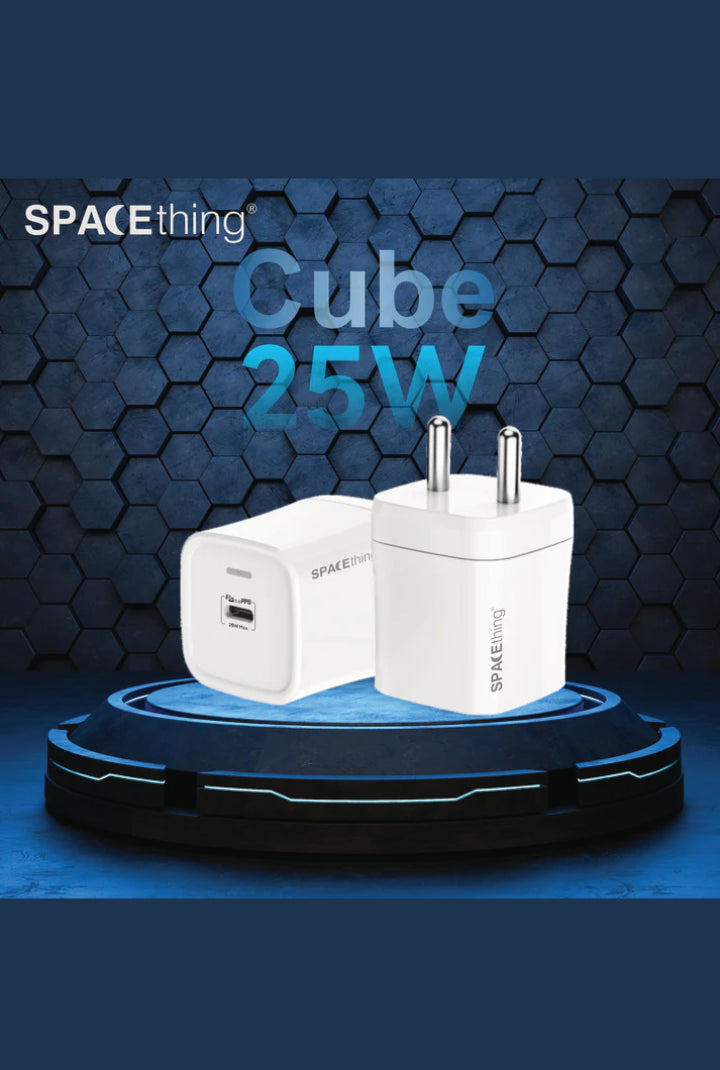 SPACEthing Cube Plus 25W Type-C GaN Wall Charger With Cable USB C TO USB C