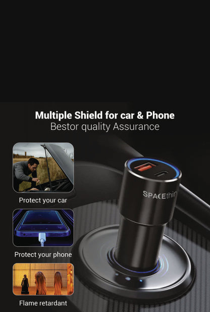 SPACEthing Speedo Car Charger PD 55W (with USB-C to USB-C 1.5 m Cable)