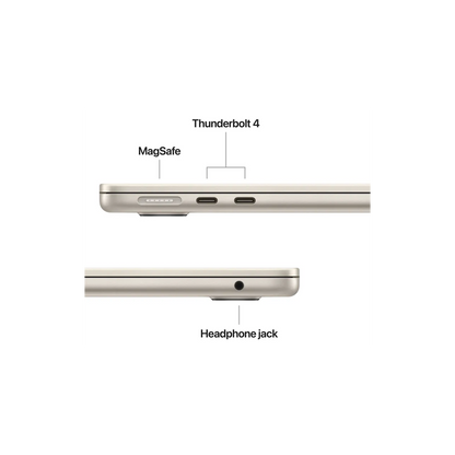 MacBook Air (2025) - 13.6 inch - M4 - 16GB+256GB - Starlight - AC+ (08-Jan-29) - Pre-owned