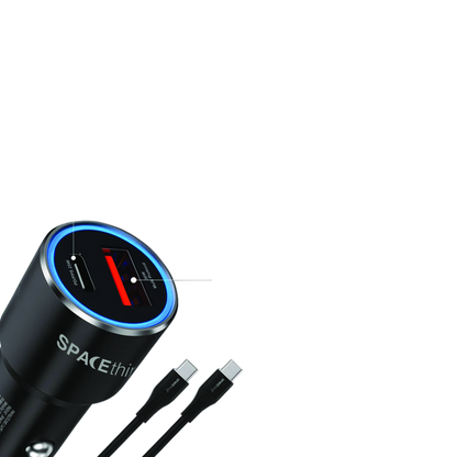 SPACEthing Speedo Car Charger PD 55W (with USB-C to USB-C 1.5 m Cable)