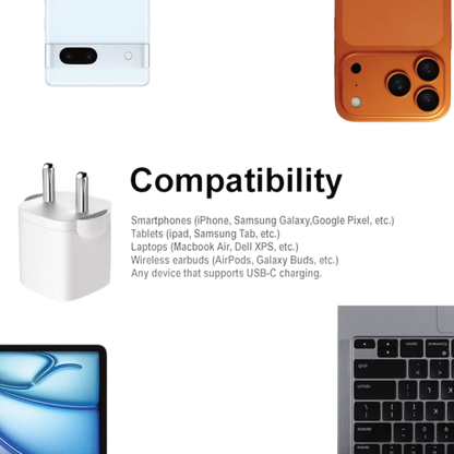 SPACEthing 20W Cube Mini Plus Wall Charger with Cable USB C To Lighting – White