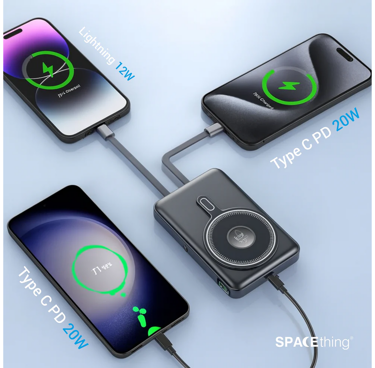 SPACEthing Luzern 10000mAh MagSafe Wireless Power Bank – Black