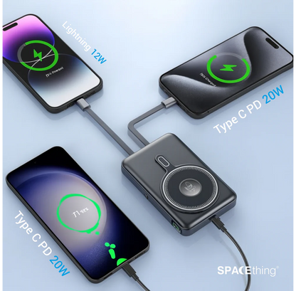 SPACEthing Luzern 10000mAh MagSafe Wireless Power Bank – Black