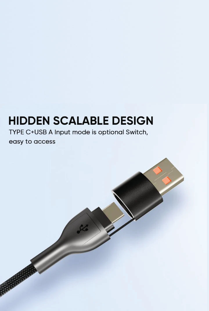 SPACEthing Tough Pro 5-in-1 Charging Cable (USB-C to 2 × USB-C + 8-Pin, 1.5 m)