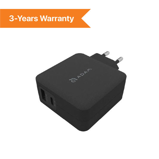 ADAM Elements OMNIA F2 30W Wall Charger with USB-C & USB-A - Black