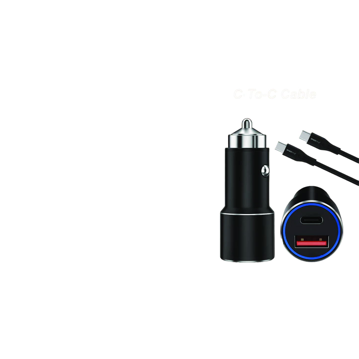 SPACEthing Speedo Car Charger PD 55W (with USB-C to USB-C 1.5 m Cable)