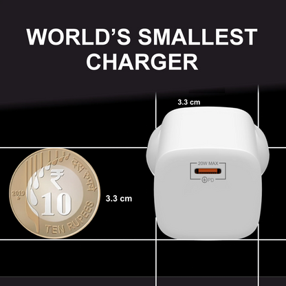 SPACEthing Nexio Pro 25W GAN Wall Charger (1 USB-C Port, 1 USB-A Port) – White