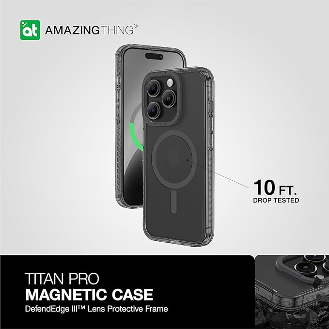 AmazingThings Titan Pro Magnetic Case for iPhone 15 Pro Max - Black