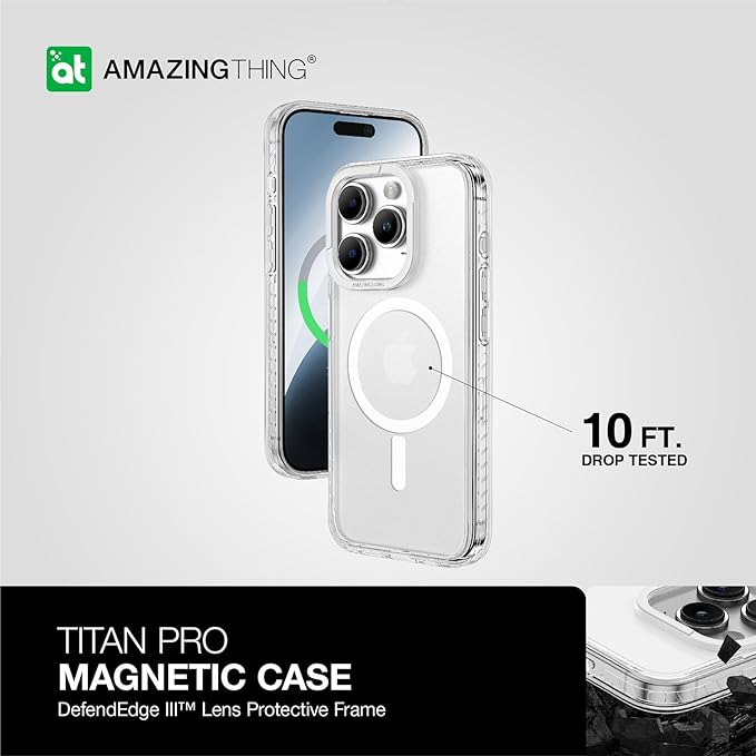 AmazingThings Titan Pro Magnetic Case for iPhone 15 Pro - Clear