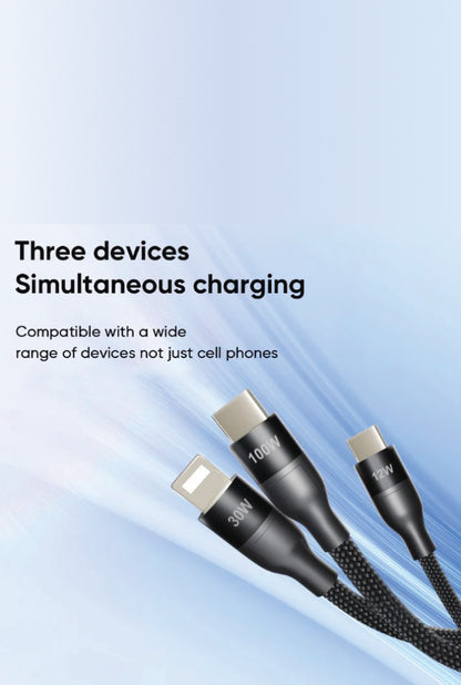 SPACEthing Tough Pro 5-in-1 Charging Cable (USB-C to 2 × USB-C + 8-Pin, 1.5 m)