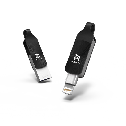 Adam Duo+ - Apple Lightning Flash Drive - Black, 64Gb