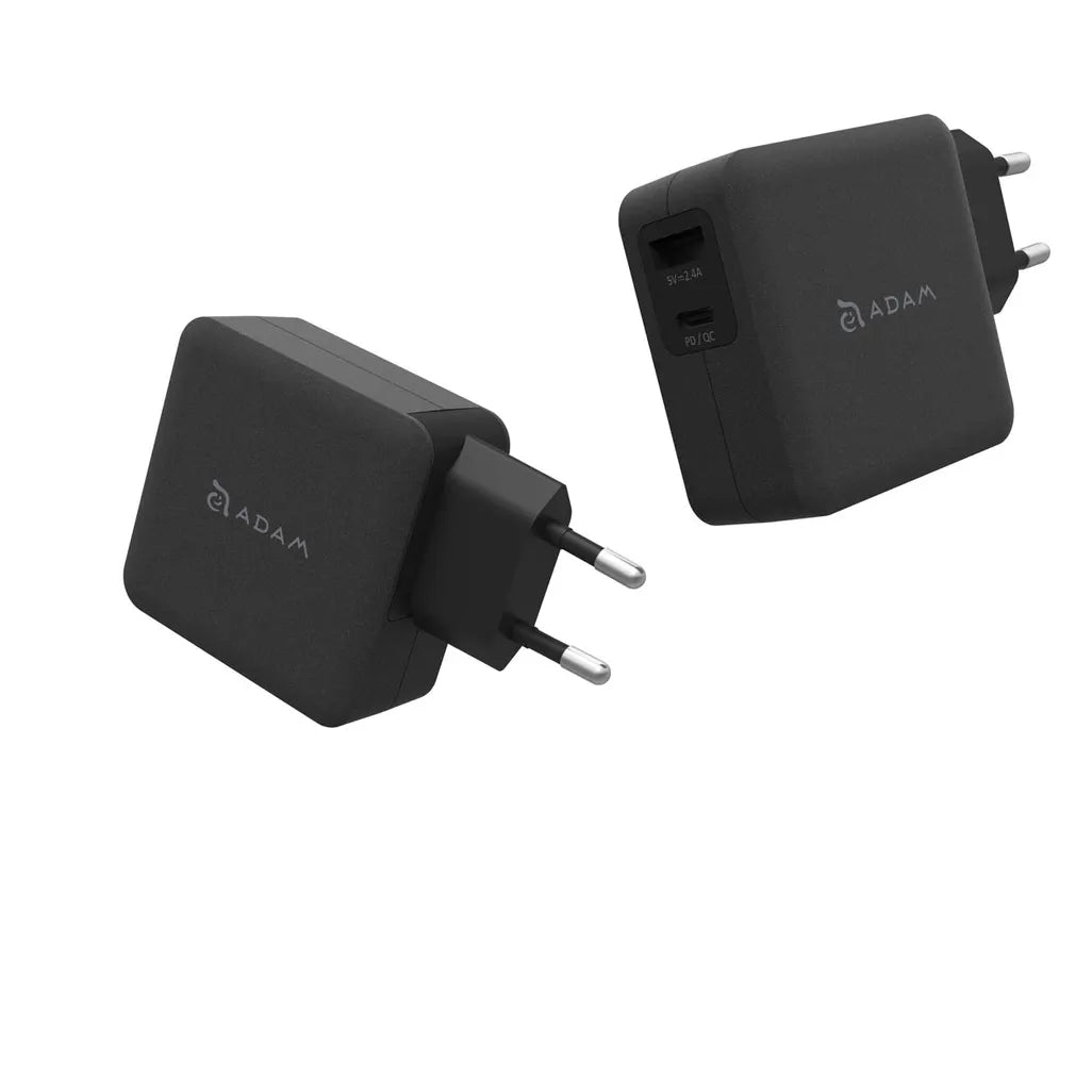 ADAM Elements OMNIA F2 30W Wall Charger with USB-C & USB-A - Black