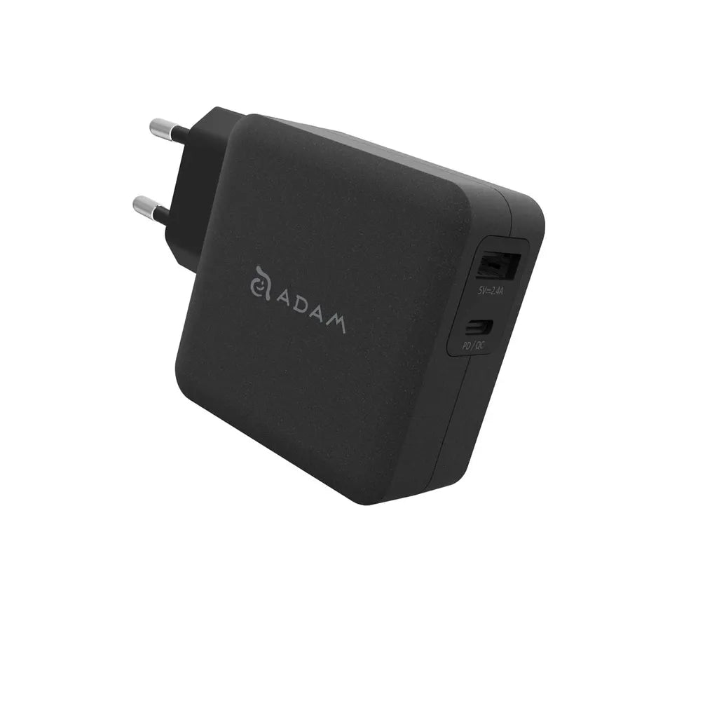 ADAM Elements OMNIA F2 30W Wall Charger with USB-C & USB-A - Black