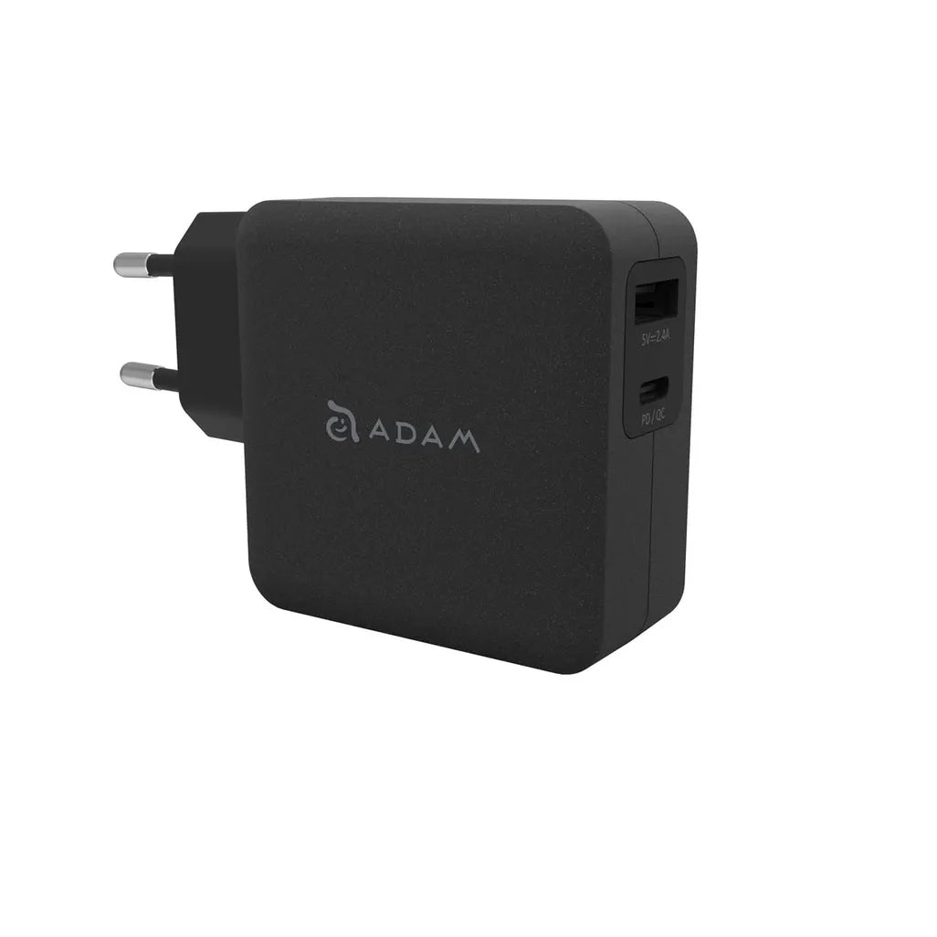 ADAM Elements OMNIA F2 30W Wall Charger with USB-C & USB-A - Black