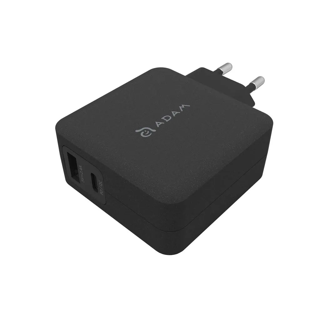 ADAM Elements OMNIA F2 30W Wall Charger with USB-C & USB-A - Black