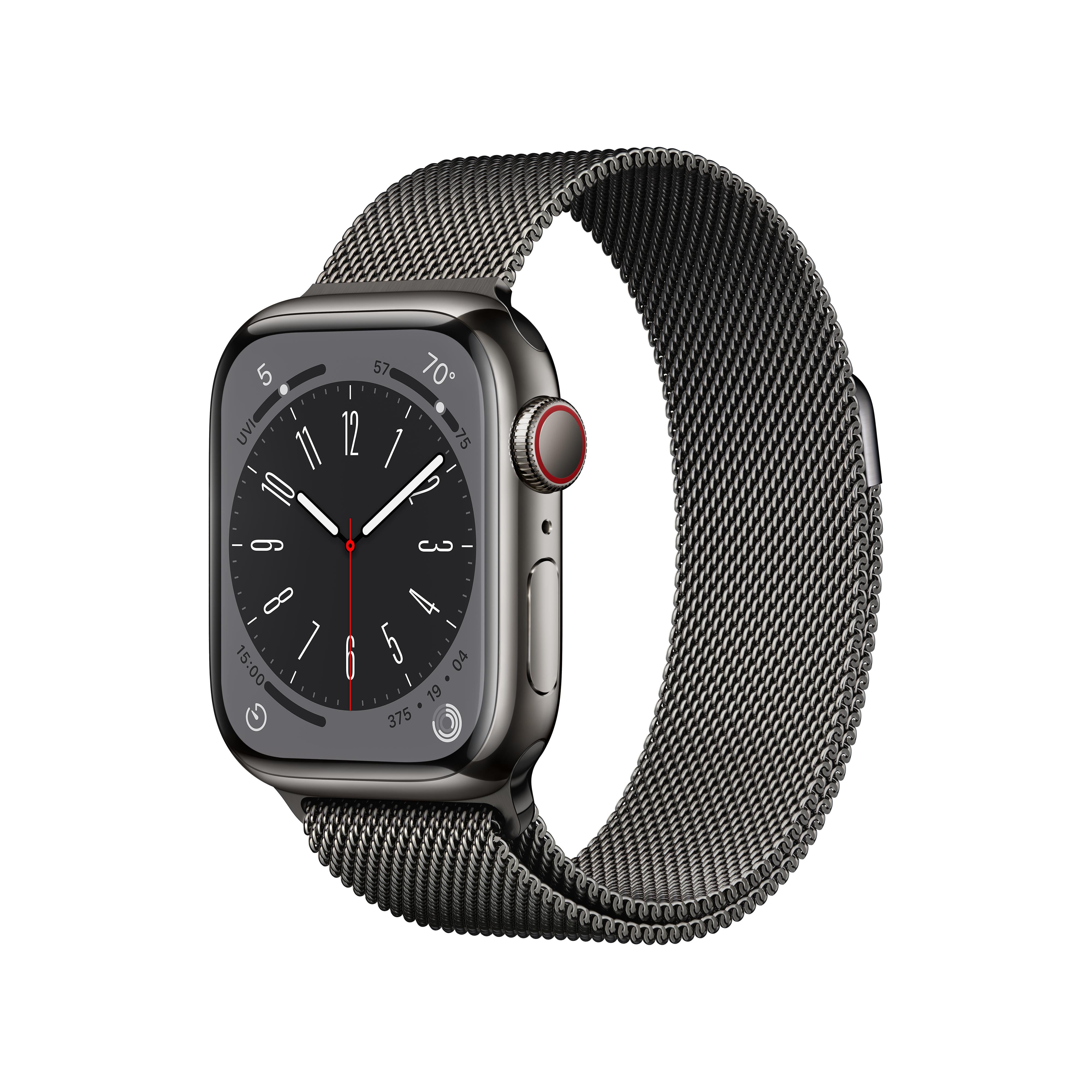 Apple Watch Series 8 [GPS + Cellular 45 mm] Smart Watch w/Graphite  Stainless Steel Case & Graphite Milanese Loop. Fitness Tracker, Blood  Oxygen & ECG Apps, Always- On Retina Display, Water Resistant :
