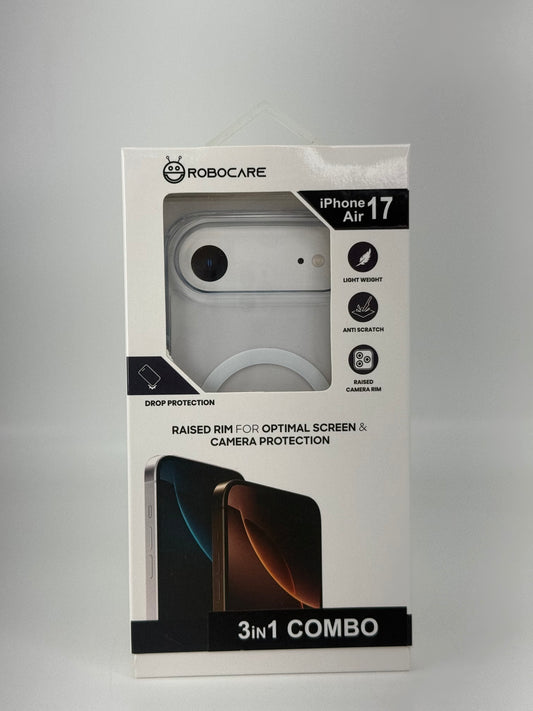 Robocare iPhone Air MagSafe 3-in-1 Protective Combo Case with Camera Lens Guard and Screen Protector