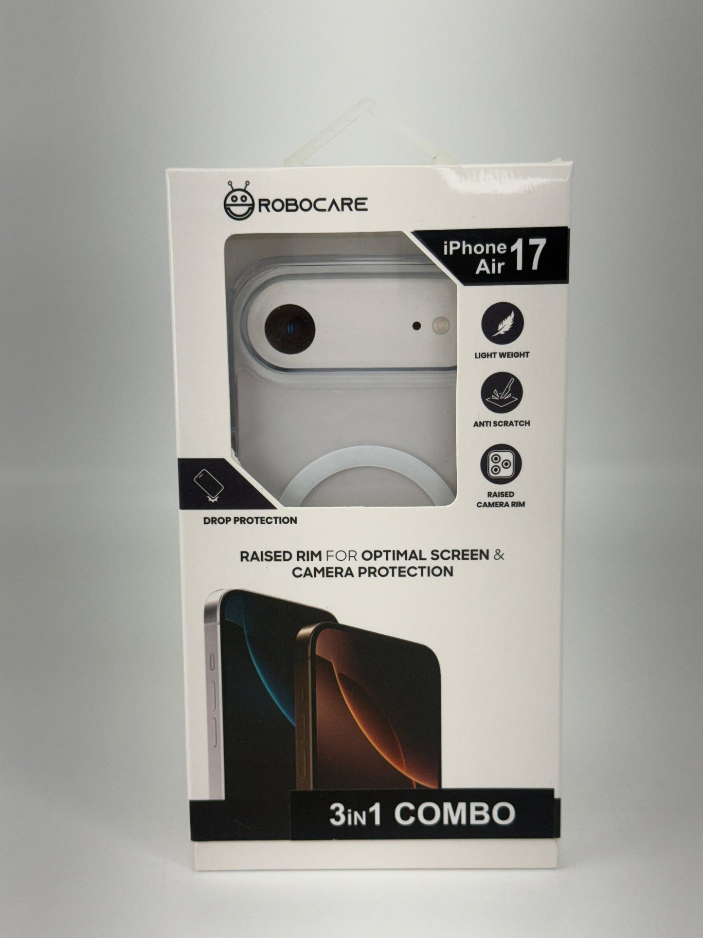 Robocare iPhone Air MagSafe 3-in-1 Protective Combo Case with Camera Lens Guard and Screen Protector