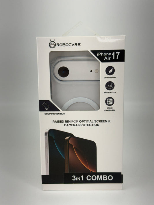 Robocare iPhone Air MagSafe 3-in-1 Protective Combo Case with Camera Lens Guard and Screen Protector