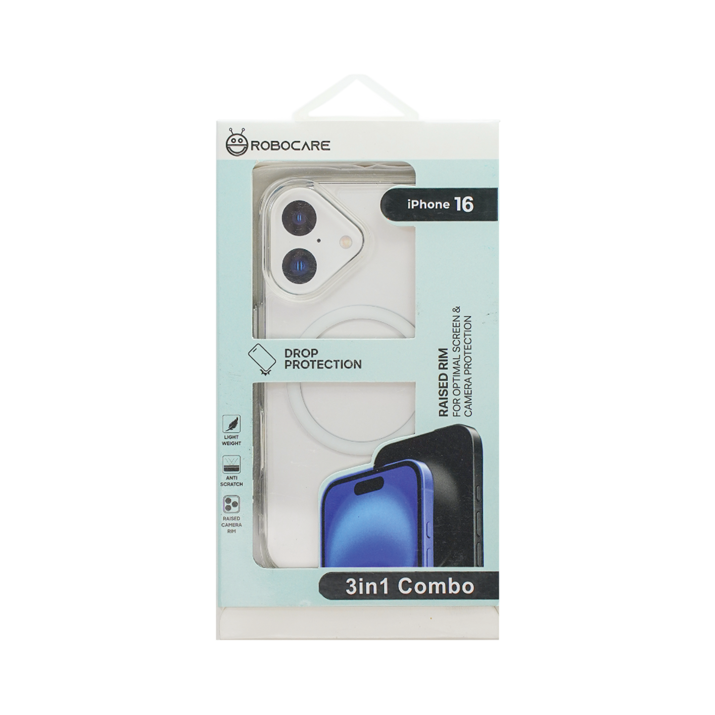 Robocare iPhone 16 MagSafe 3-in-1 Protective Combo Case with Camera Lens Guard and Screen Protector