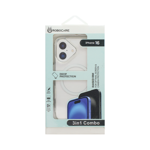 Robocare iPhone 16 MagSafe 3-in-1 Protective Combo Case with Camera Lens Guard and Screen Protector
