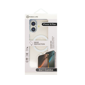 Robocare iPhone 16 Plus MagSafe 3-in-1 Protective Combo Case with Camera Lens Guard and Screen Protector