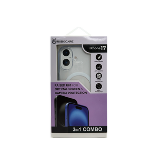 Robocare iPhone 17 MagSafe 3-in-1 Protective Combo Case with Camera Lens Guard and Screen Protector
