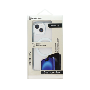Robocare iPhone 14 MagSafe 3-in-1 Protective Combo Case with Camera Lens Guard and Screen Protector