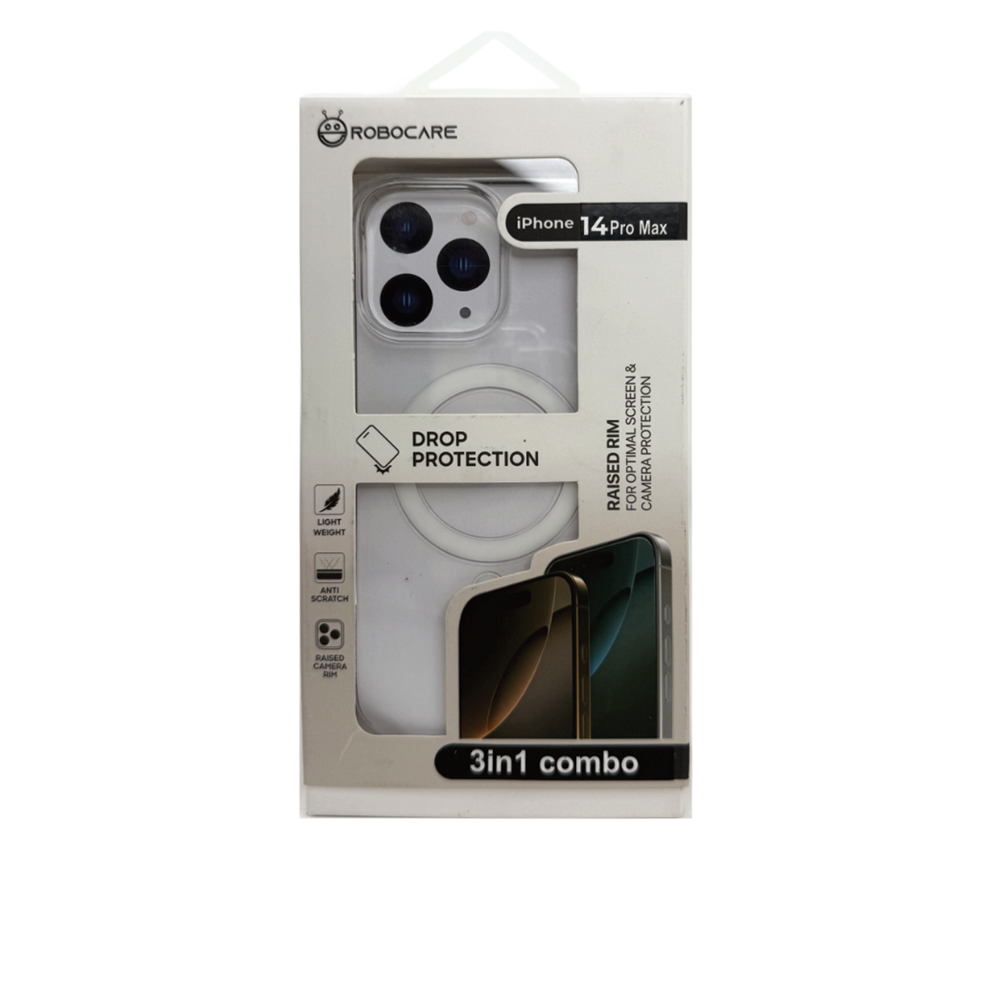 Robocare iPhone 14 Pro Max MagSafe 3-in-1 Protective Combo Case with Camera Lens Guard and Screen Protector
