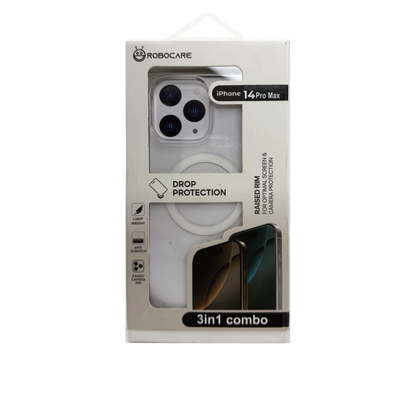 Robocare iPhone 14 Pro Max MagSafe 3-in-1 Protective Combo Case with Camera Lens Guard and Screen Protector