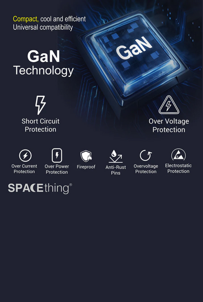 SPACEthing 20W GaN World Travel Charger with Universal Adapter