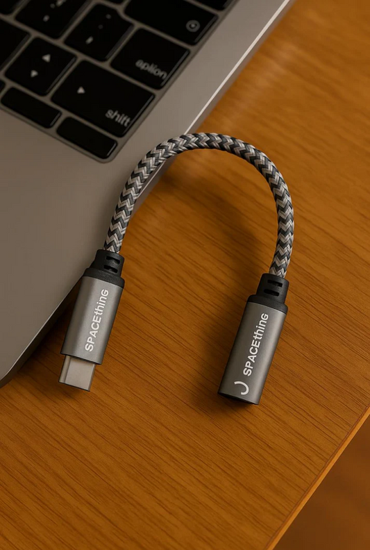 SPACEthing Link AUX to Type-C Connector 15cm – Grey