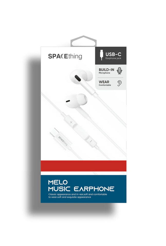 SPACEthing Melo Type-C Music Earphones – White