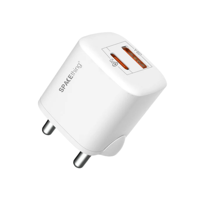 SPACEthing Nexio Pro 25W GAN Wall Charger (1 USB-C Port, 1 USB-A Port)