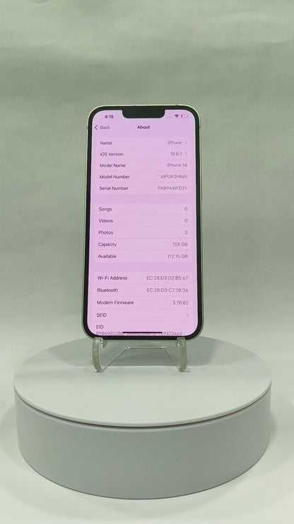 iPhone 14 - 128GB - Starlight - Pre-owned