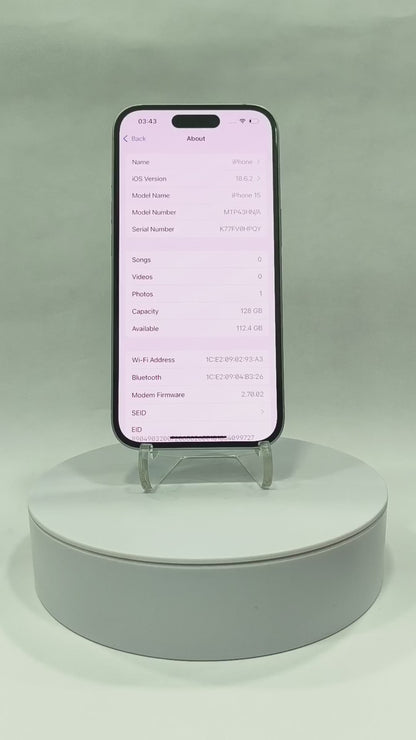 iPhone 15 - 128GB - Blue - Pre-owned