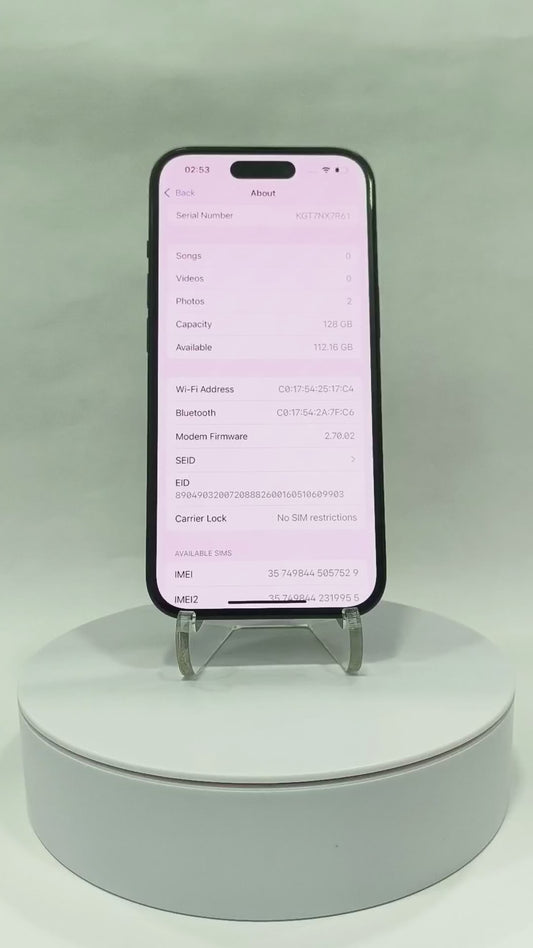 iPhone 15 - 128GB - Black - Pre-owned