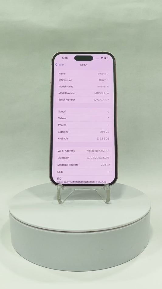 iPhone 15 - 256GB - Pink - Pre-owned