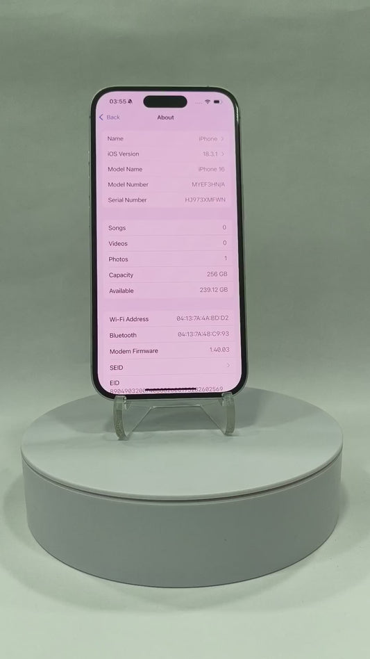 iPhone 16 - 256GB - White - Pre-owned