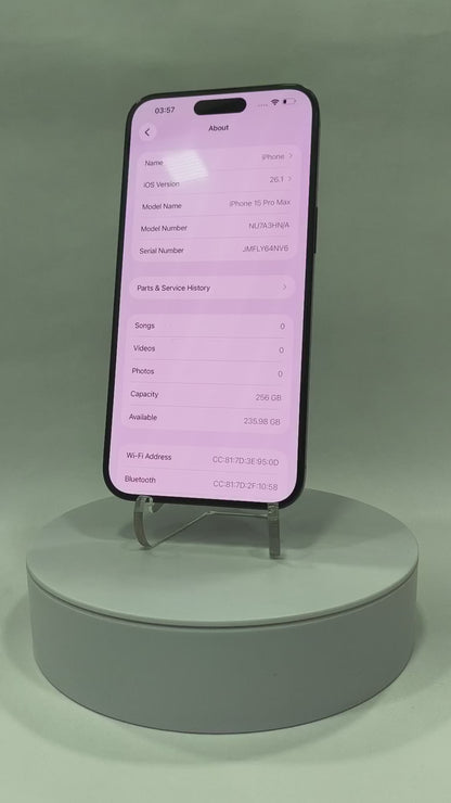 iPhone 15 Pro Max - 256GB - Blue Titanium - Pre-Owned