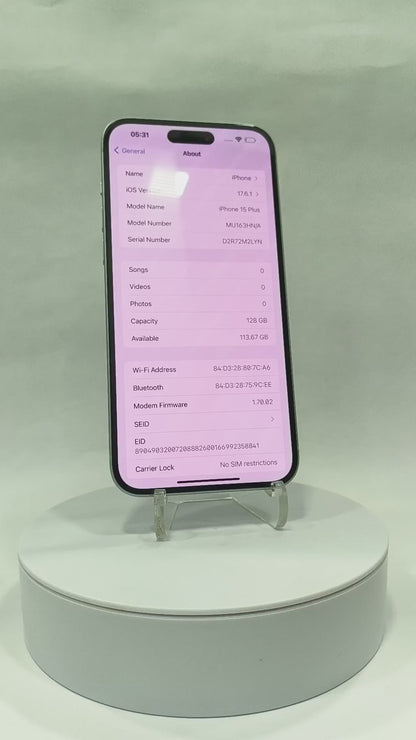 iPhone 15 Plus - 128GB - Blue - Pre-owned