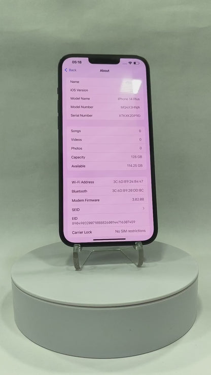 iPhone 14 Plus - 128GB - Midnight - Pre-owned