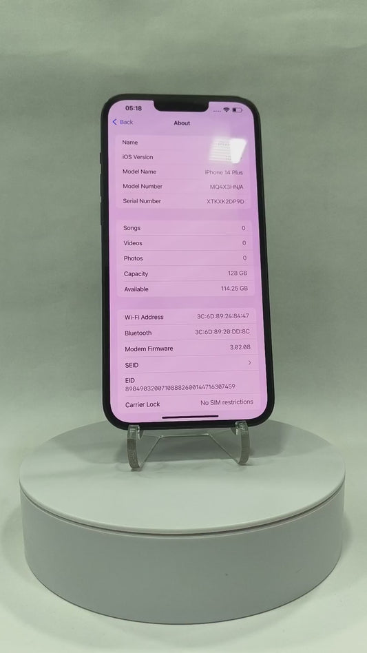 iPhone 14 Plus - 128GB - Midnight - Pre-owned