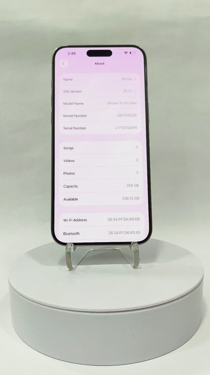 iPhone 15 Pro Max - 256GB - Natural Titanium - Pre-Owned