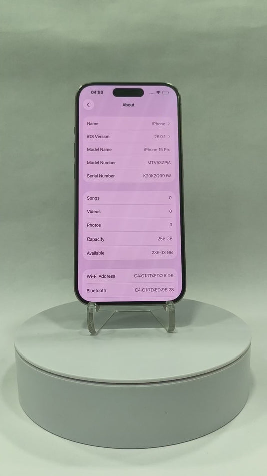 iPhone 15 Pro - 256GB - Natural Titanium - Pre-Owned