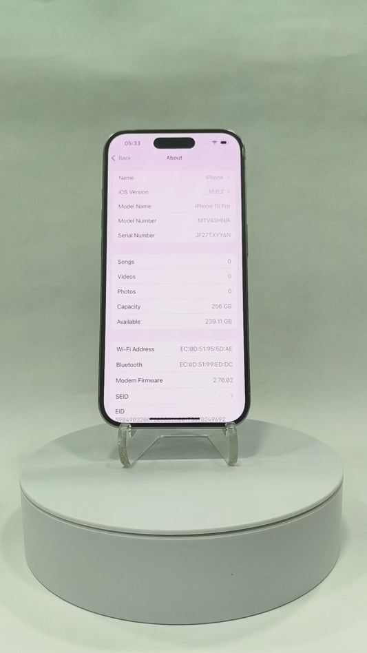 iPhone 15 Pro - 256GB - White Titanium - Pre-Owned