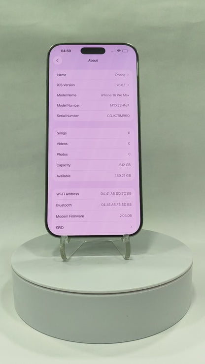 iPhone 16 Pro Max - 512GB - Natural Titanium - Pre-owned