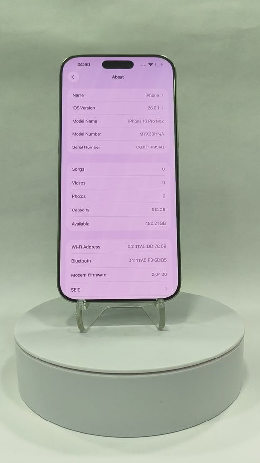 iPhone 16 Pro Max - 512GB - Natural Titanium - Pre-owned